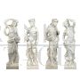 Group of 4 statues depicting the Four Seasons in white marble