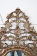 Antique Louis XVI mirror in carved and gilded wood, 18th century