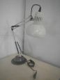 Vintage industrial white metal studio lamp, 1960s