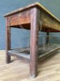 Large antique larch workbench table