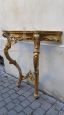 Antique console with gilded and carved mirror, Italy late 19th century