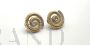 Vintage spiral earrings in yellow and white gold with diamonds