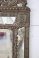 Small antique 19th century mirror in wood and embossed brass