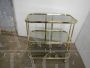 Vintage brass metal trolley with smoked glass tops, 1970s