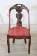 Pair of antique walnut gondola chairs, Italy 19th century