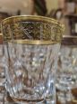 Set of 30 wine and water glasses in crystal and pure gold