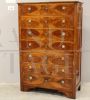 Antique Empire tallboy chest of drawers in walnut from the 19th century