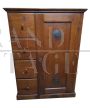 Antique rustic poplar wood pantry cabinet