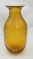 Seguso vase in amber and gold Murano glass, Italy 1950s