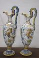 Pair of antique amphorae in Deruta artistic ceramic