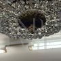 Large antique hot air balloon chandelier from the late 19th century with crystal drops