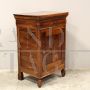 Antique Charles X capuchin bedside table in walnut, 19th century Italy