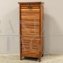 Single roller shutter office filing cabinet in oak