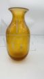 Seguso vase in amber and gold Murano glass, Italy 1950s