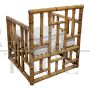 Pair of bamboo and rattan armchairs