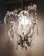 Vintage Maria Theresa style chandelier with crystal drops, 1950s