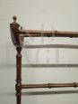 Antique turned walnut towel rack, Italy 19th century