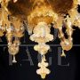 Rezzonico chandelier in Murano glass worked with 24 carat gold leaf