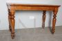 Antique rustic small table with turned legs, 19th century