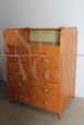 Vintage filing cabinet with 8 drawers and top with rolling shutter closure