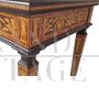 Louis XVI style large desk or table richly inlaid