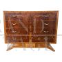 Art Deco chest of drawers in walnut briar with inlays