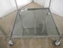 Vintage square glass trolley with tray top, 1960s