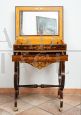 Antique French Charles X sewing table in fine exotic wood                            