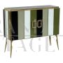 Two-door sideboard in Murano glass in shades of green