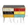 Vintage style 6 drawer dresser in multicolor glass