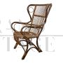 Design armchair in bamboo and rattan