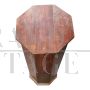 Antique octagonal column in walnut and walnut briar