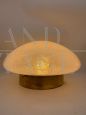 Ceiling or wall light attr. Seguso in glass with bubbles and brass, 1960s