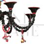 Artistic Murano glass chandelier with carnival characters