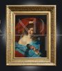 Antique Venetian painting depicting a noblewoman with a mask                          
                            