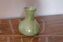 Vintage green Murano glass vase with luster reflections