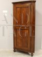 Louis Philippe cantonal corner unit in walnut, 19th century Italy