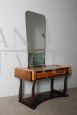 Art déco dressing table console with mirror from 1940s