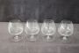 Set of 4 refined cognac glasses in engraved glass