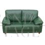 Vintage style sofa in green leather