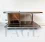 Vintage 70's mahogany and tubular steel coffee table