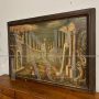 Antique painting from the 17th century with an architectural capriccio