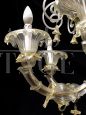 Large and sumptuous chandelier in transparent and gold Murano glass