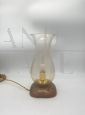 Seguso vase-shaped table lamp in Murano glass with gold                  
                            