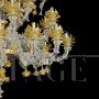 Rezzonico chandelier in crystal and gold Murano glass with lotus flowers