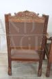 Pair of Renaissance style armchairs in carved walnut, late 19th century