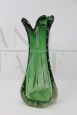 Vintage green Murano glass vase with bubbles, Italy 1960s