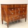 Antique chest of drawers from the Directoire period in walnut, 18th century Italy