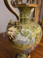 Antique large decorated Ginori vase with subject the Samaritan woman at the well