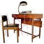 Design desk with chair in solid wood and teak from the 60s